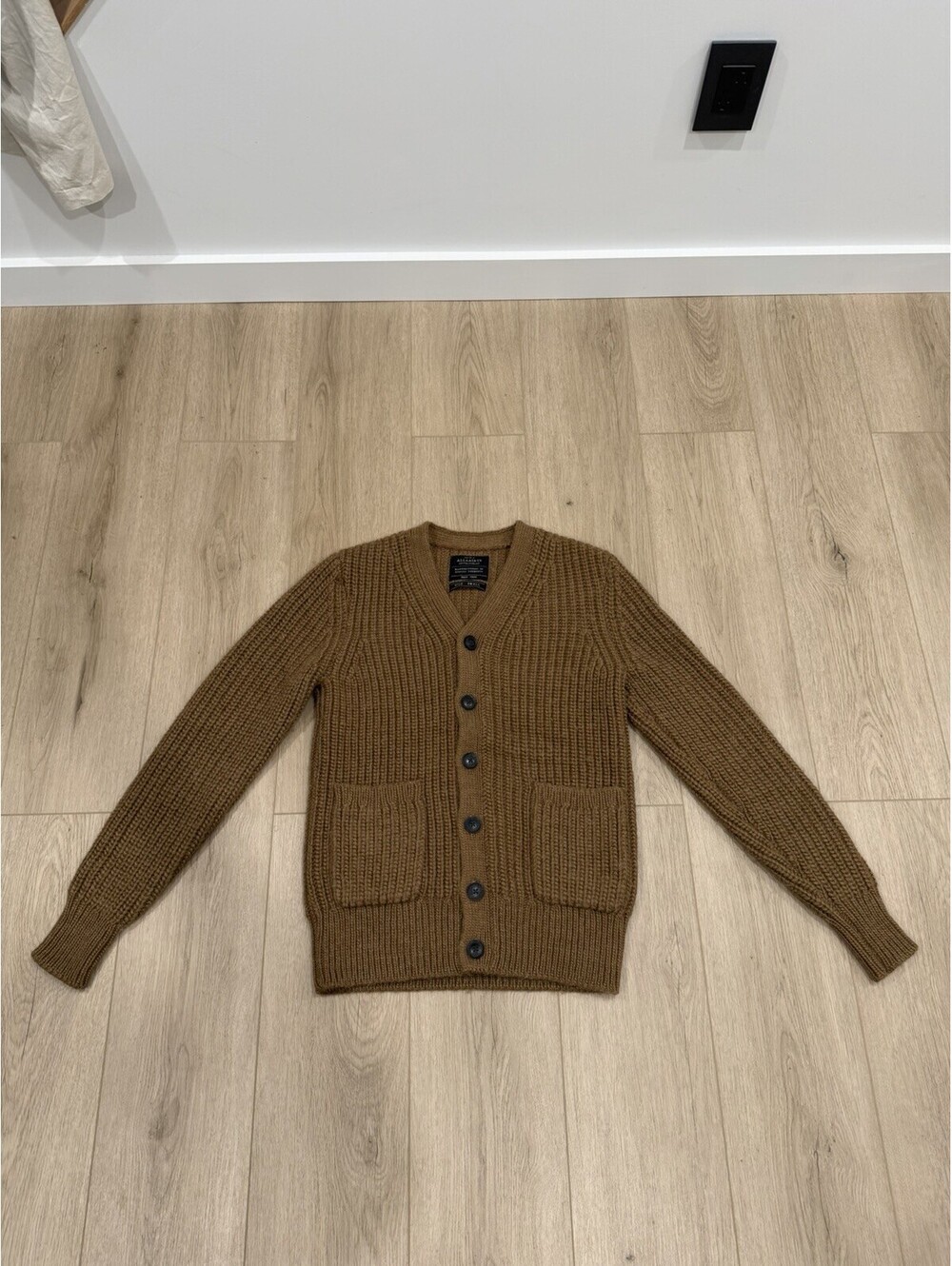 Women’s Allsaints Spitalfields Wool/Alpaca Knit Cardigan Sweater Brown Small